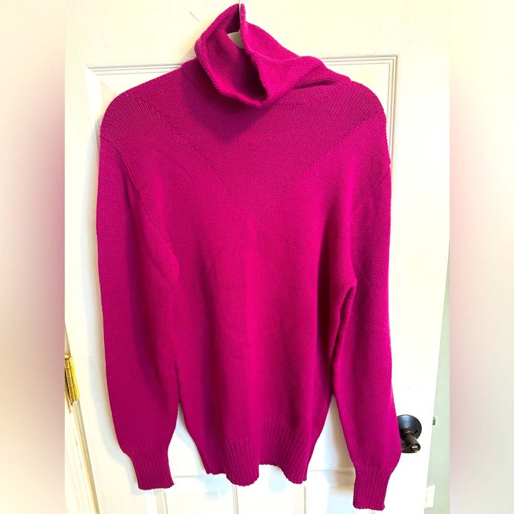 BOGNER WOMENS WOOL BLEND SWEATER TURTLENECK - LARGE ! BEAUTY !